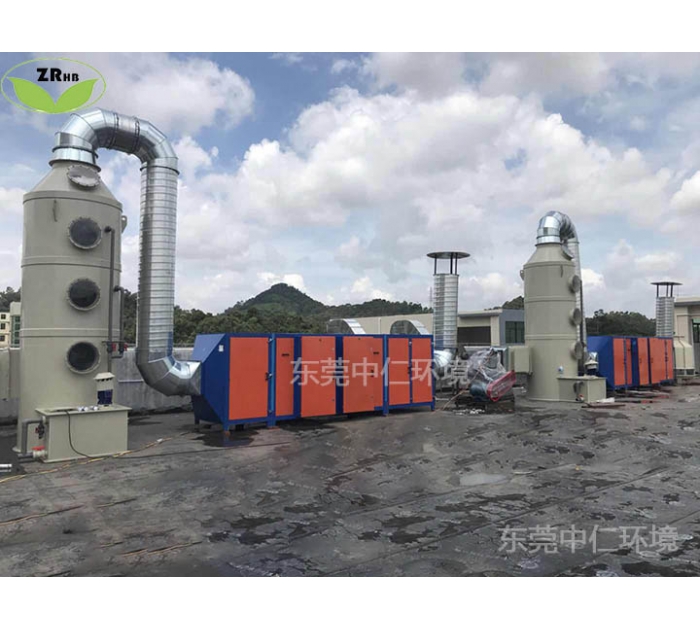 塑膠廢氣處理（水噴淋+吸附法）